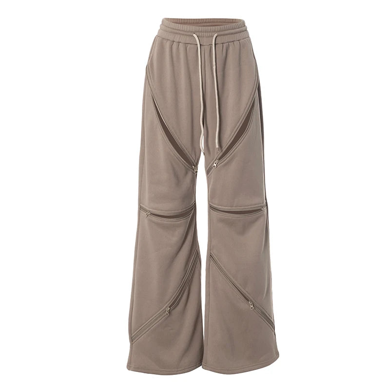TEEK - Zip Patchwork Wide-Leg Trousers PANTS theteekdotcom
