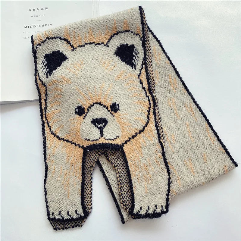 TEEK - Knitted Animals Scarf SCARF theteekdotcom beige bear  