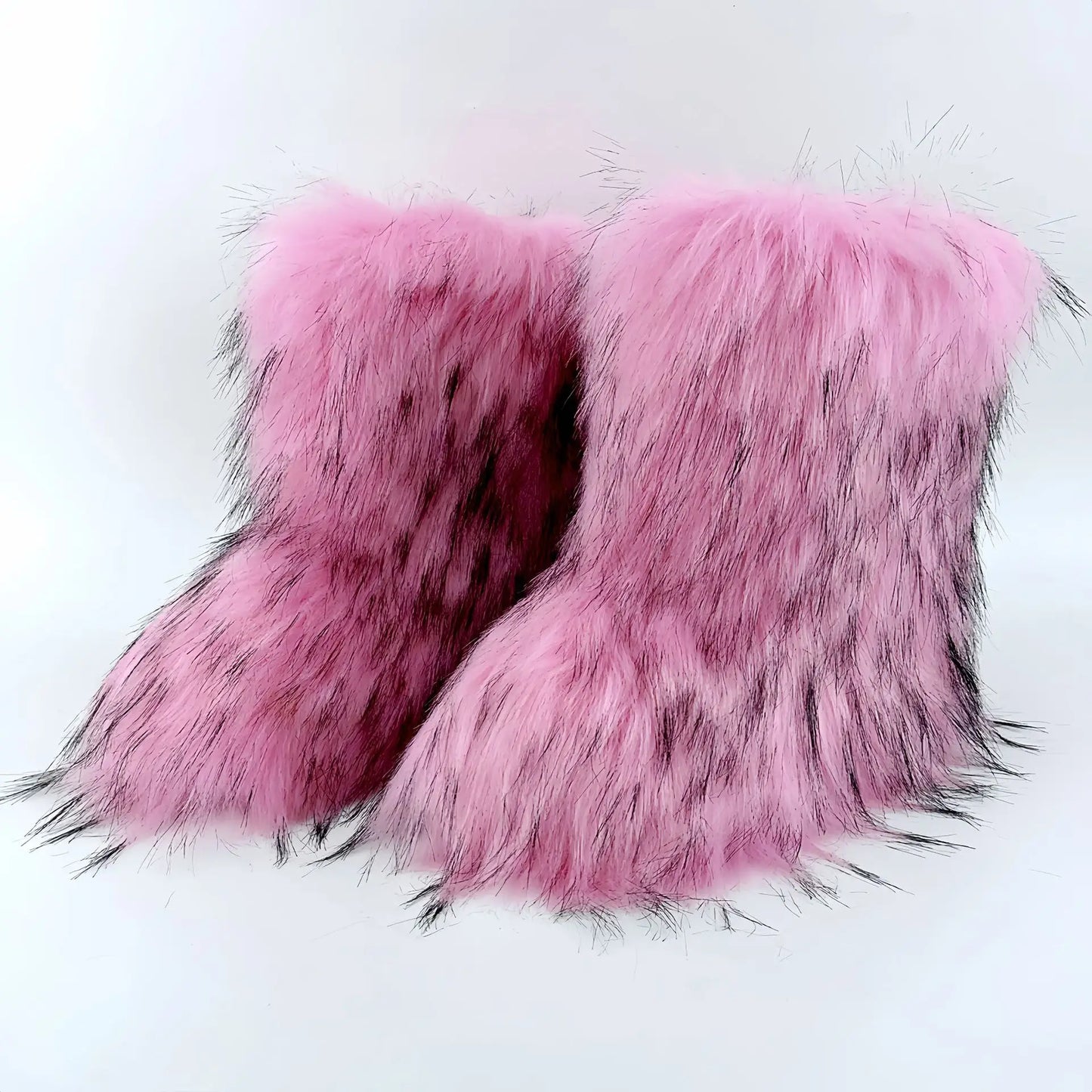 TEEK - Fluffy Faux Fox Fur Boots SHOES theteekdotcom