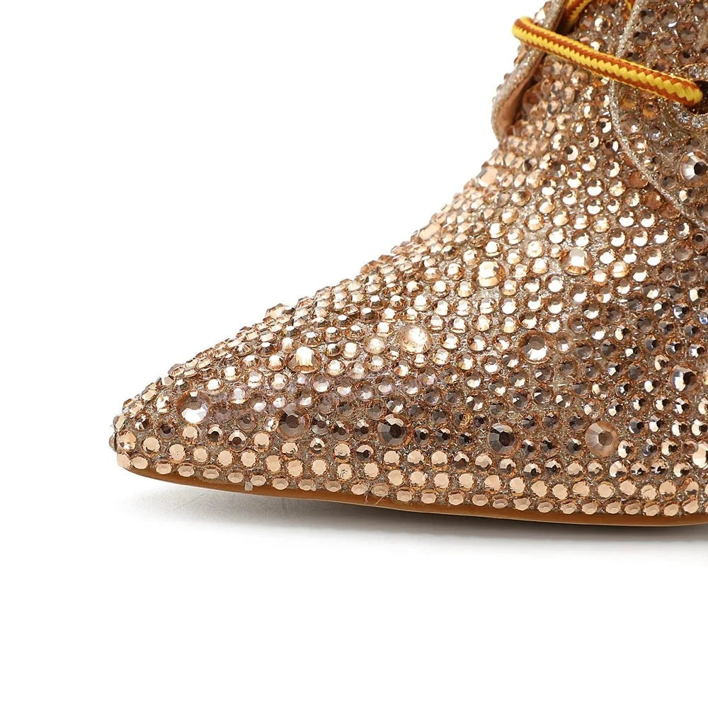 TEEK - Golden Rhinestone Boots SHOES theteekdotcom   