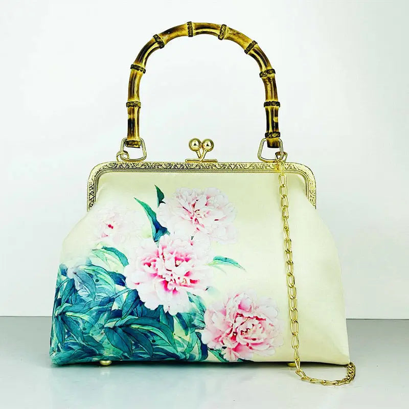 TEEK - Flower Lock Vintage Chain Handbag BAG theteekdotcom 04 light pink peony  