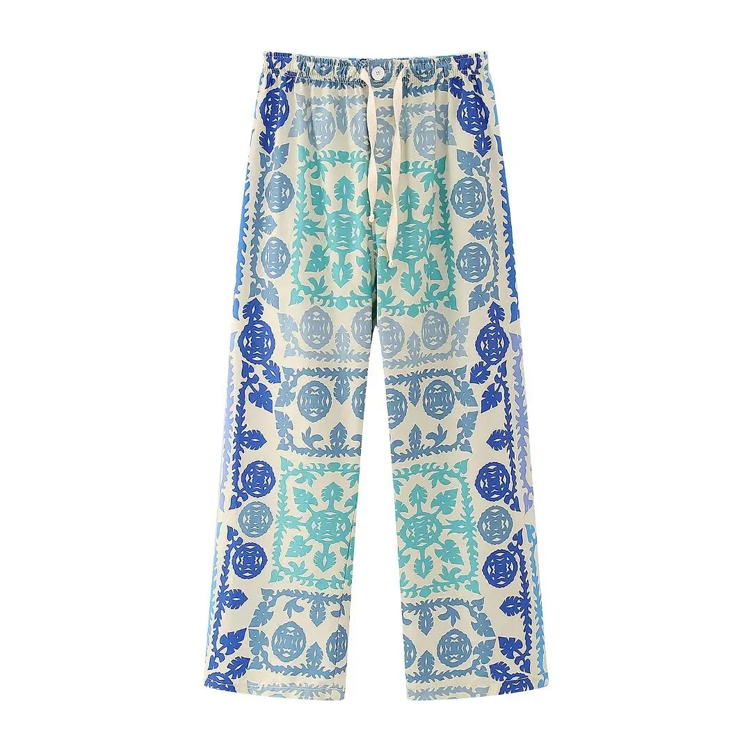 TEEK - Printed Blue Hue Set SET theteekdotcom Trousers L 
