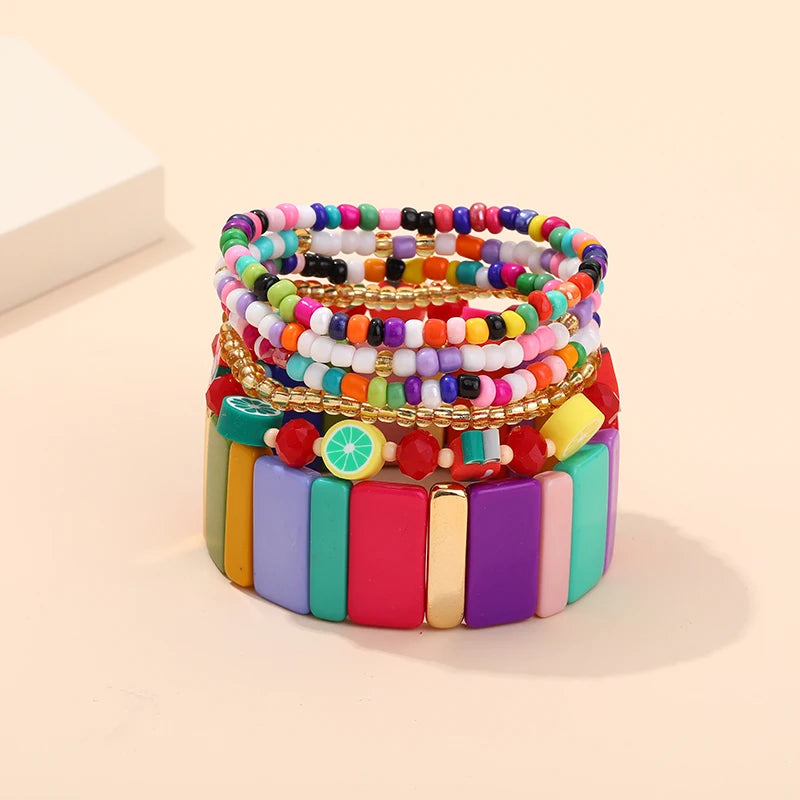 TEEK - Bohemian Multi-Layer Seed Beads Bangles JEWELRY theteekdotcom KR43-17  