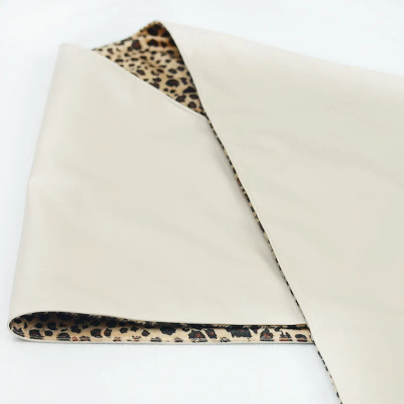 TEEK - Triangle Leopard Print Lining Double-Sided Head Scarf SCARF theteekdotcom beige