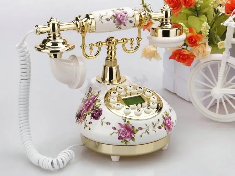 TEEK - Corded China Ceramic Antique Telephone HOME DECOR theteekdotcom