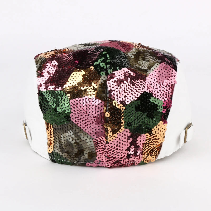 TEEK - Sequin Floral Beret Cap HAT theteekdotcom   