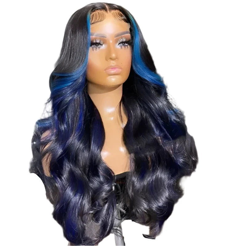 TEEK - Blue Ombre Brazilian Body Wave Lace Front Wig HAIR theteekdotcom Ombre Blue 14inches 13x4 Glueless Wig 150