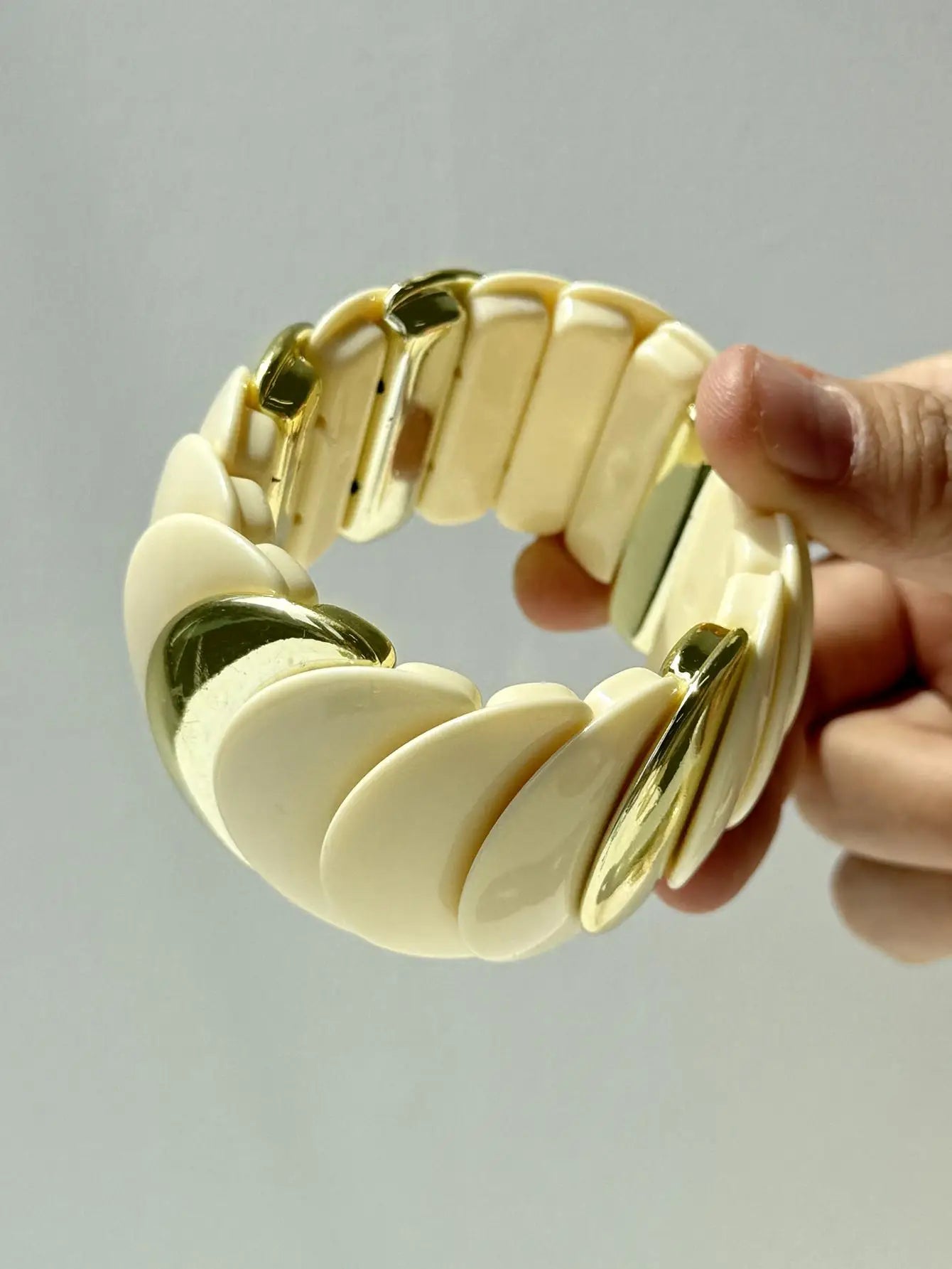 TEEK - Chunky Sunrise Yellow White Texture Silver Plated Bracelet JEWELRY theteekdotcom T