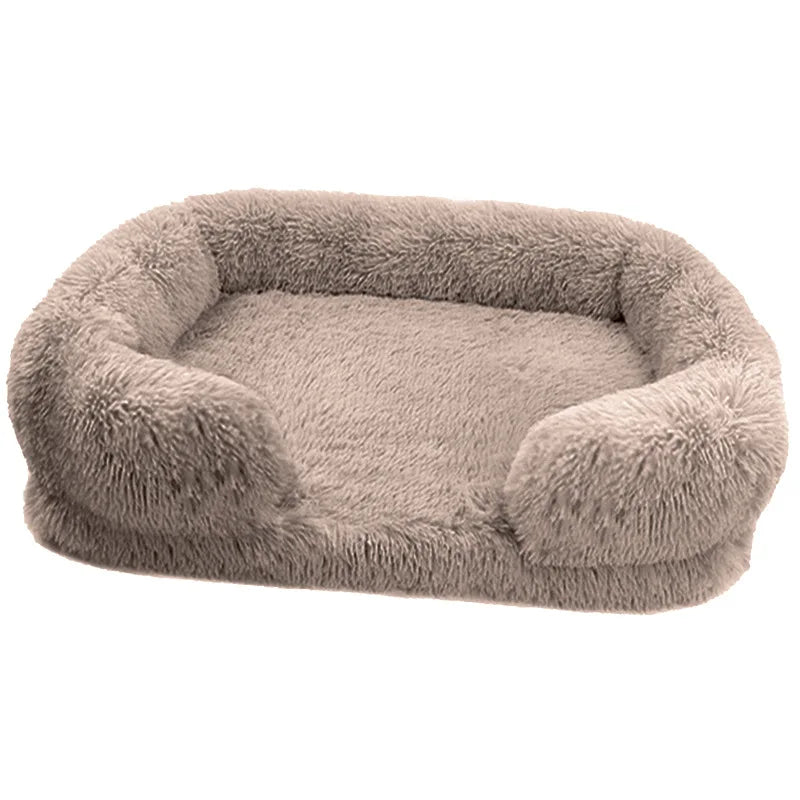 TEEK - Cozy Plush Dog Sofa Bed With Removable Cover PET SUPPLIES theteekdotcom Light Brown S 40x30x12cm 