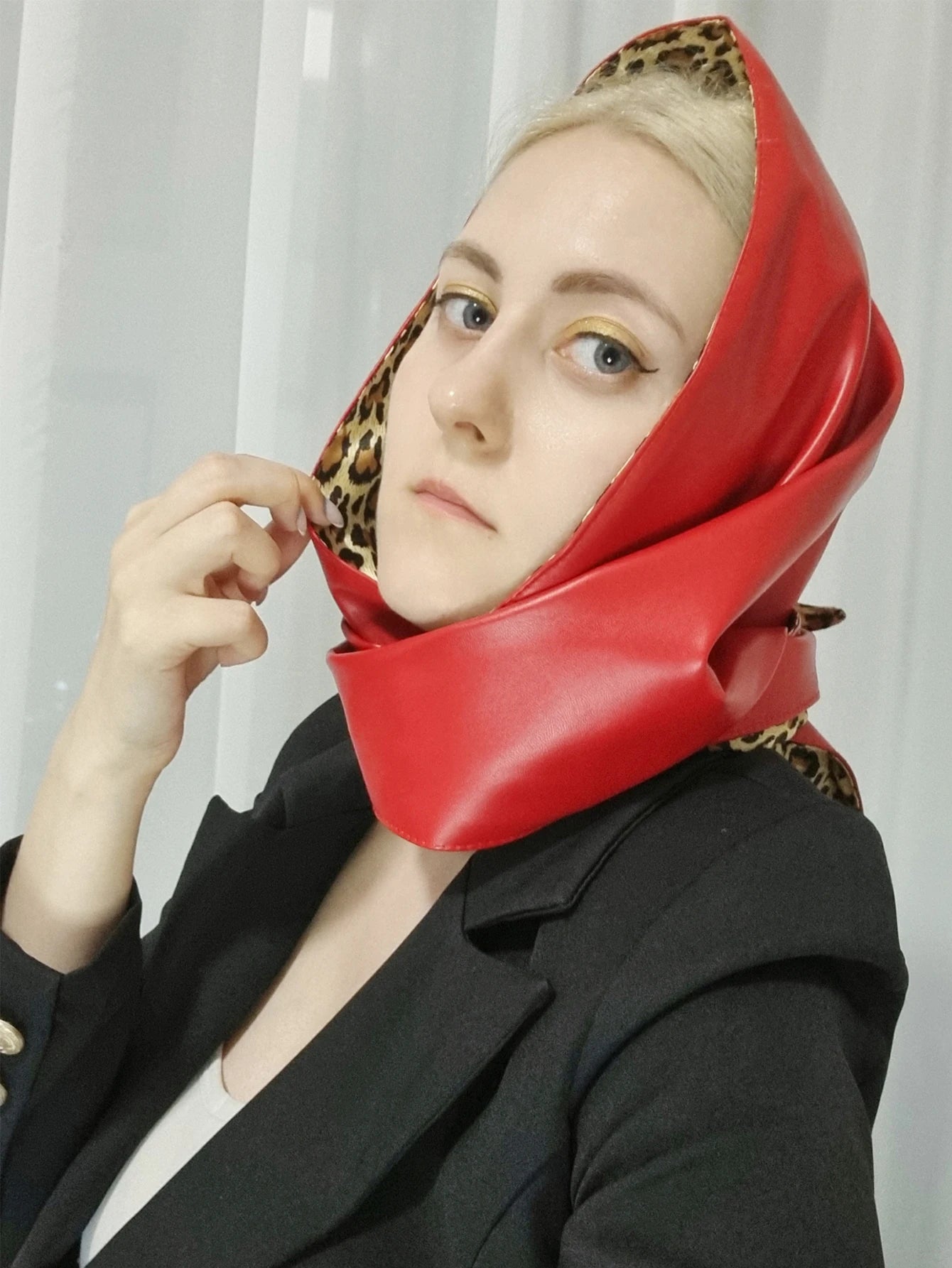 TEEK - Triangle Leopard Print Lining Double-Sided Head Scarf SCARF theteekdotcom