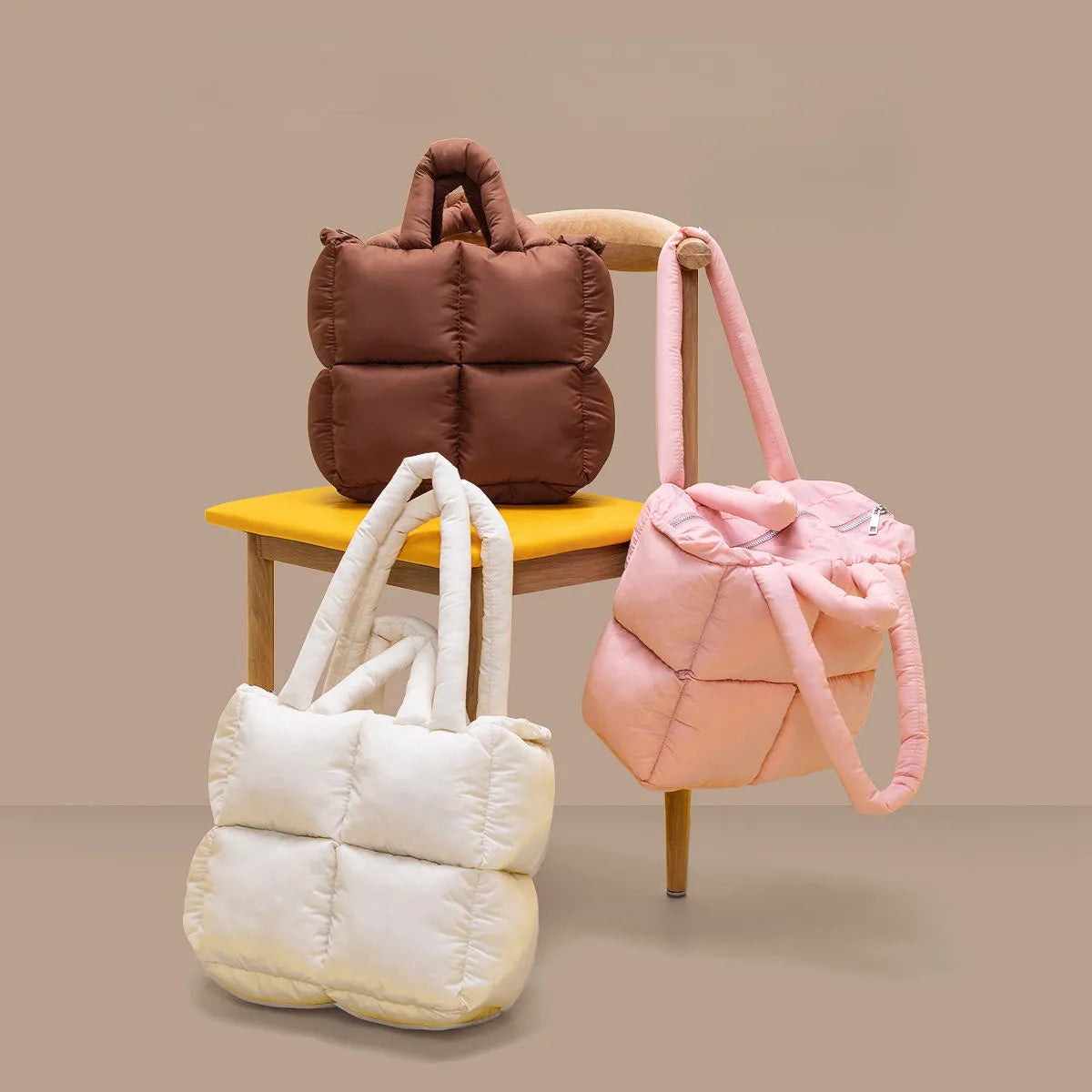 TEEK - Nylon Square Puff Handbag BAG theteekdotcom   