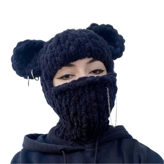 TEEK - 3D Teddy Ear Crochet Balaclava Mask Hat HAT theteekdotcom