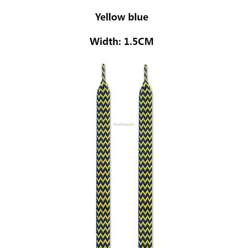 TEEK - Pair of Wide to Extra Wide Flat Shoelaces SHOELACES theteekdotcom 1.5 Yellow Blue 120cm 