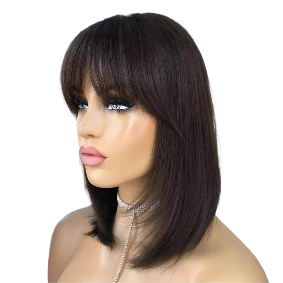 TEEK - Vicky Ash Blonde Bangs Bob Wig HAIR theteekdotcom Natural Color 8 inches 4x4 Closure Wig 150