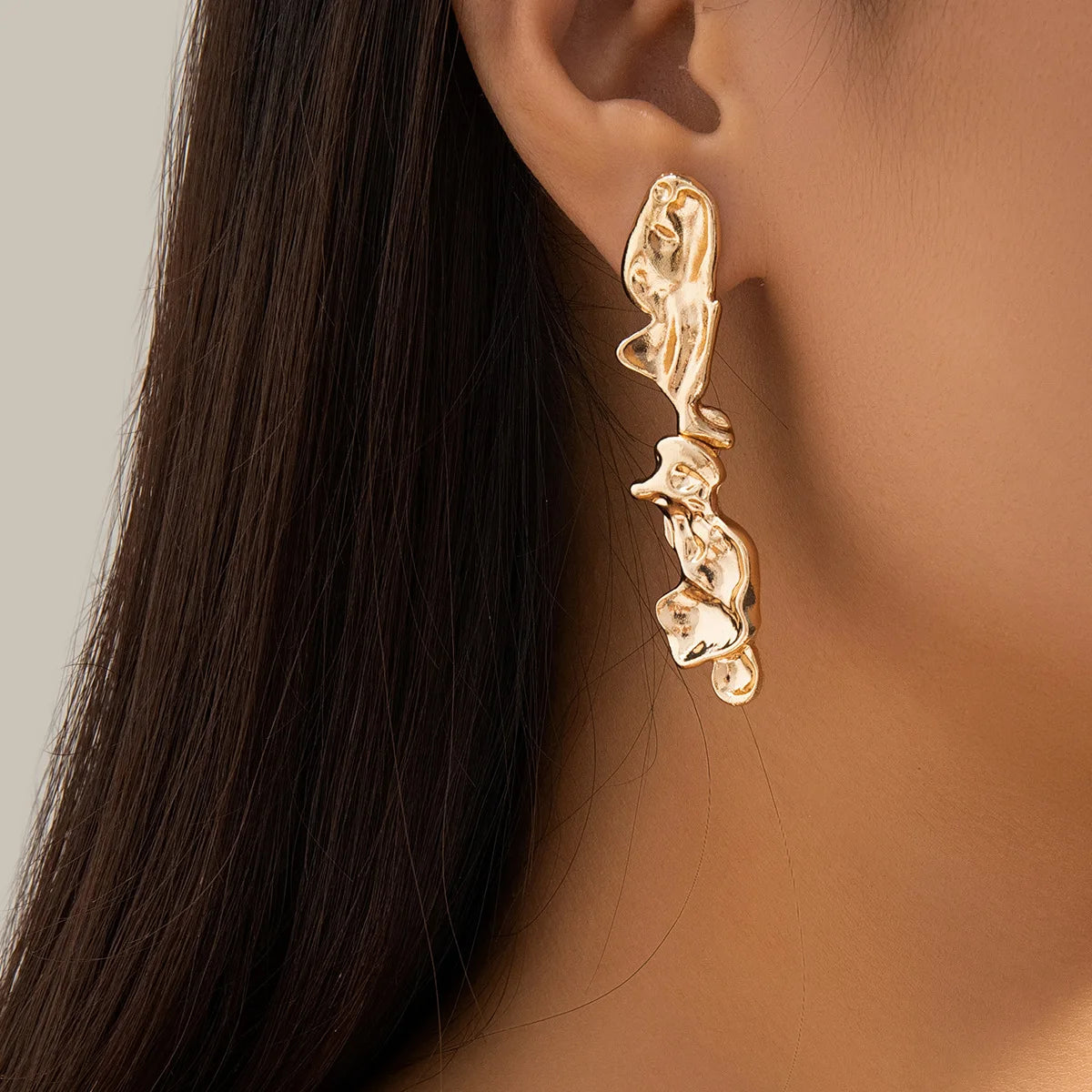 TEEK - Liquid Pleated Irregular Lava Jewelry JEWELRY theteekdotcom earrings-g  