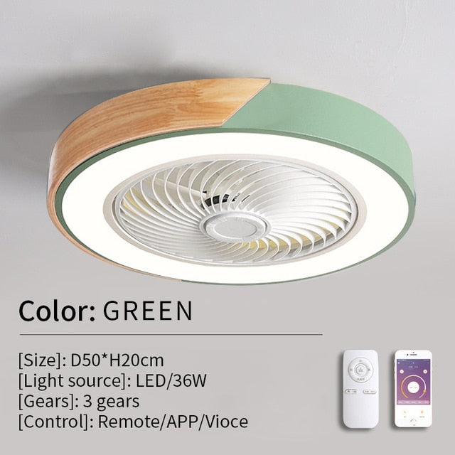 TEEK - Remote LED Ceiling Fan FAN theteekdotcom Green 220V RC APP 