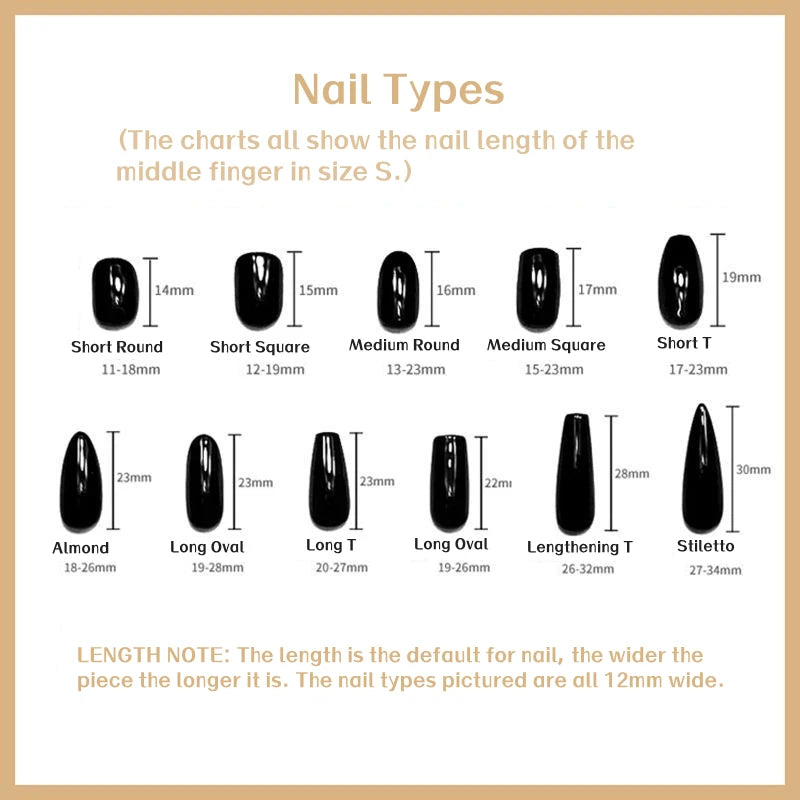 TEEK - Black Handmade False Nails Kit NAIL ART theteekdotcom