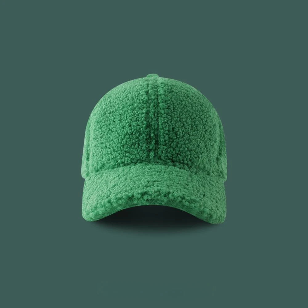 Artificial Lamb Wool Baseball Cap Women Winter Warm Hat Men Outdoor Sports Travels Baseball Hats Autumn Spring Hats TEEK color3 56-58cm