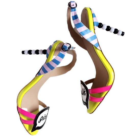 TEEK - Pop Stripe Colorful Slingback Sandals SHOES theteekdotcom