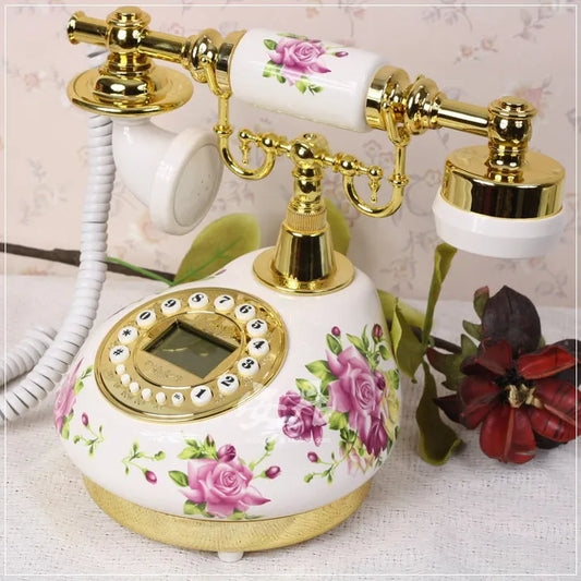 TEEK - Corded China Ceramic Antique Telephone HOME DECOR theteekdotcom