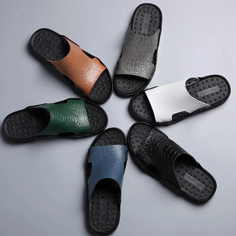 TEEK - Mens Leather Outdoor Slides SHOES theteekdotcom   