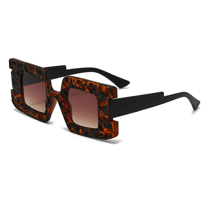 TEEK - Square Steampunk Sunglasses EYEGLASSES theteekdotcom leopard