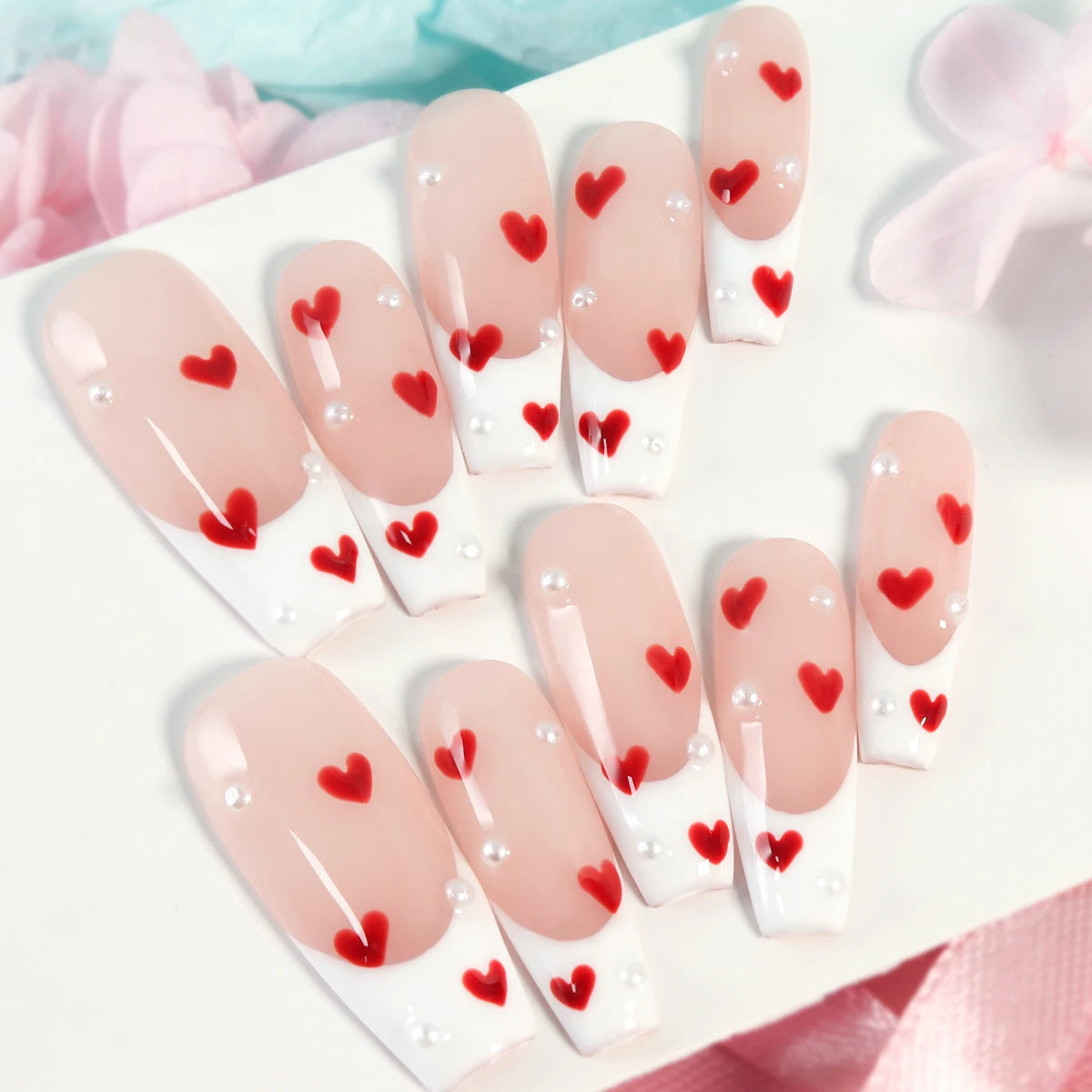 TEEK - 10pcs Pure Handmade 3D Press-On Nails NAIL ART theteekdotcom size-S 10  