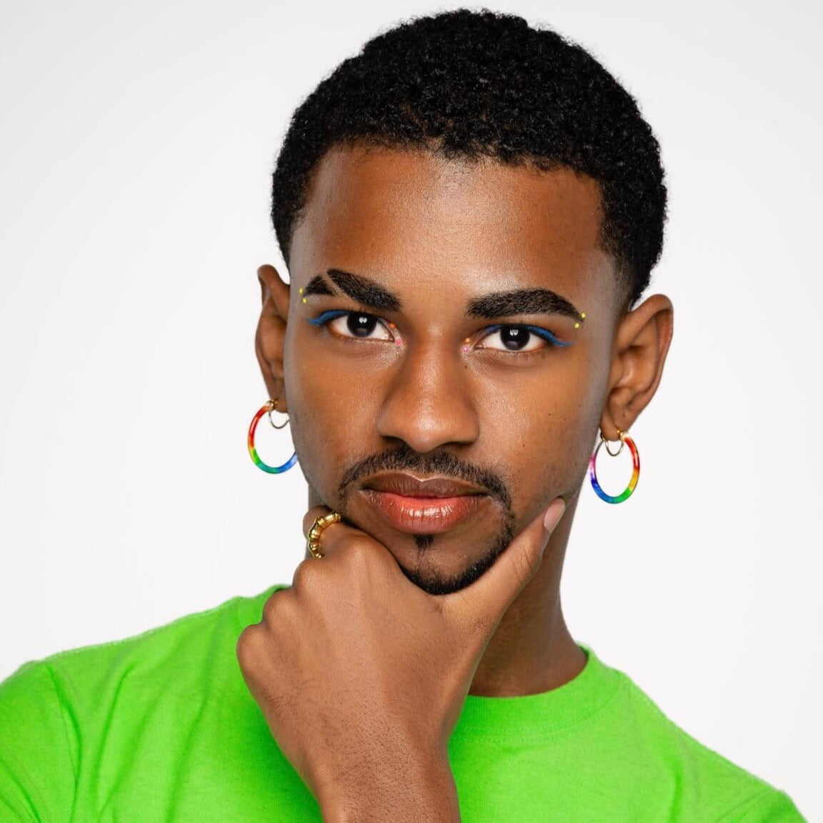 TEEK - PRIDE Rainbow Tie Dye Lucite Thin Hoops JEWELRY TEEK GNH