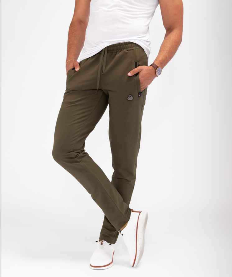 All-Day Comfort Athletic Sweatpants - Tapered (Tall Fit) Men Activewear SCR Sportswear Small(26-30"Waist) 36 Khaki Green