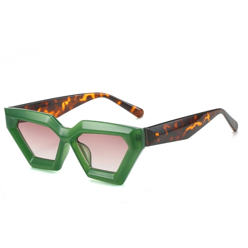 TEEK - Clipped Corner Cat Eye Vintage Sunglasses EYEGLASSES theteekdotcom green-gradient red  