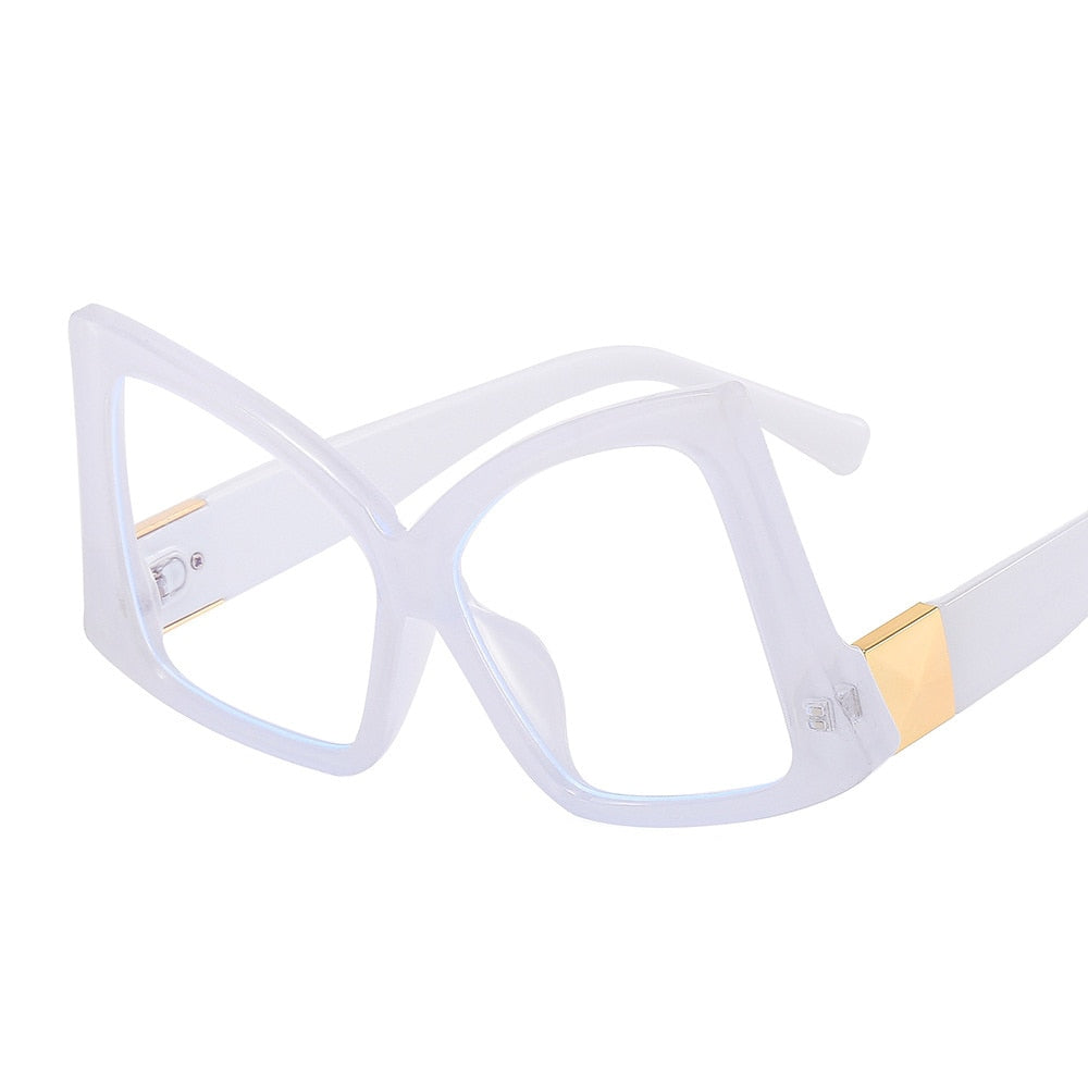TEEK - Oversized Bow Cat Eye Eyewear EYEGLASSES theteekdotcom White Clear  