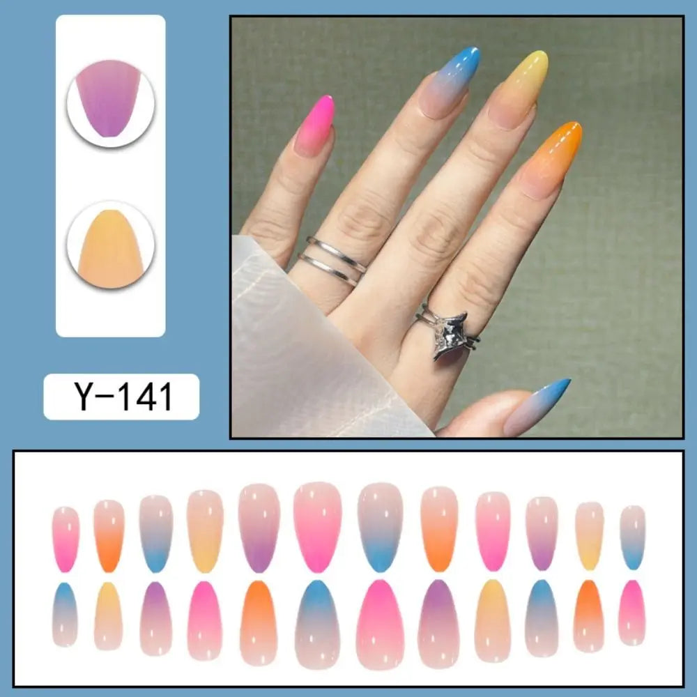 TEEK - 24pcs Shiny and Matte False Nails NAIL ART theteekdotcom Y-141  