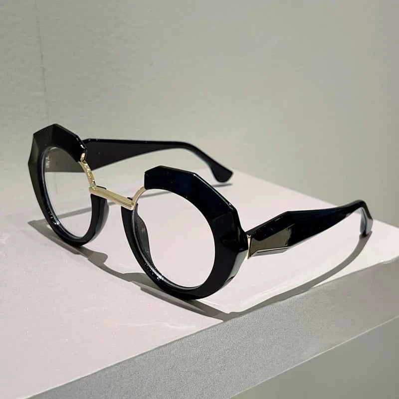 TEEK - Oversized Irregular Blue Light Blocking Eyewear EYEGLASSES theteekdotcom black