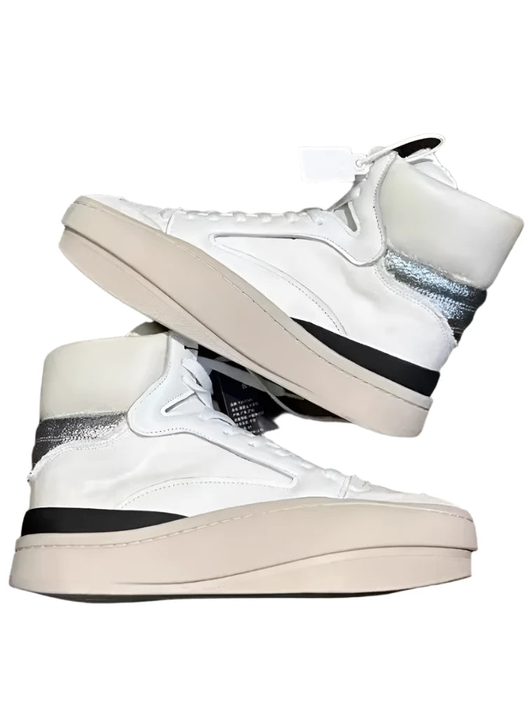 TEEK - Mens Spliced Canvas Genuine Leather High Top Sneakers SHOES theteekdotcom   