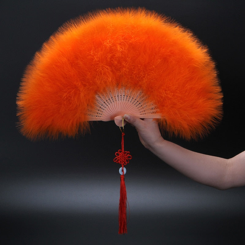 TEEK - Feather Hand Fan FAN theteekdotcom Orange  