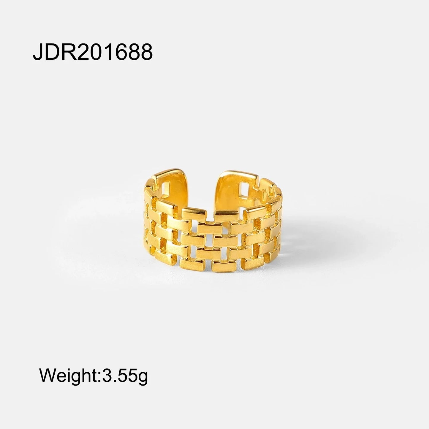 TEEK - 18K Gold Color Plated Stainless Steel Stackable Ring JEWELRY theteekdotcom JDR201688