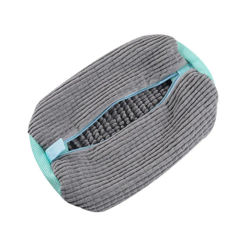 Shoe Wash Shoes Bag Padded Net Laundry Protector Fluffy fibers Polyester Washing Shoes Machine Laundry Bag Drying Bags 1PCS TEEK 39X19 Gray China Mainland