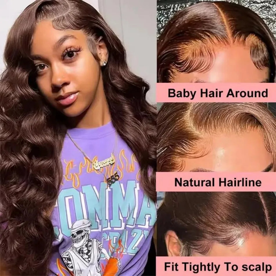 TEEK - HD Lace Frontal Wig Chocolate Brown Remy Body Wave Wig HAIR theteekdotcom