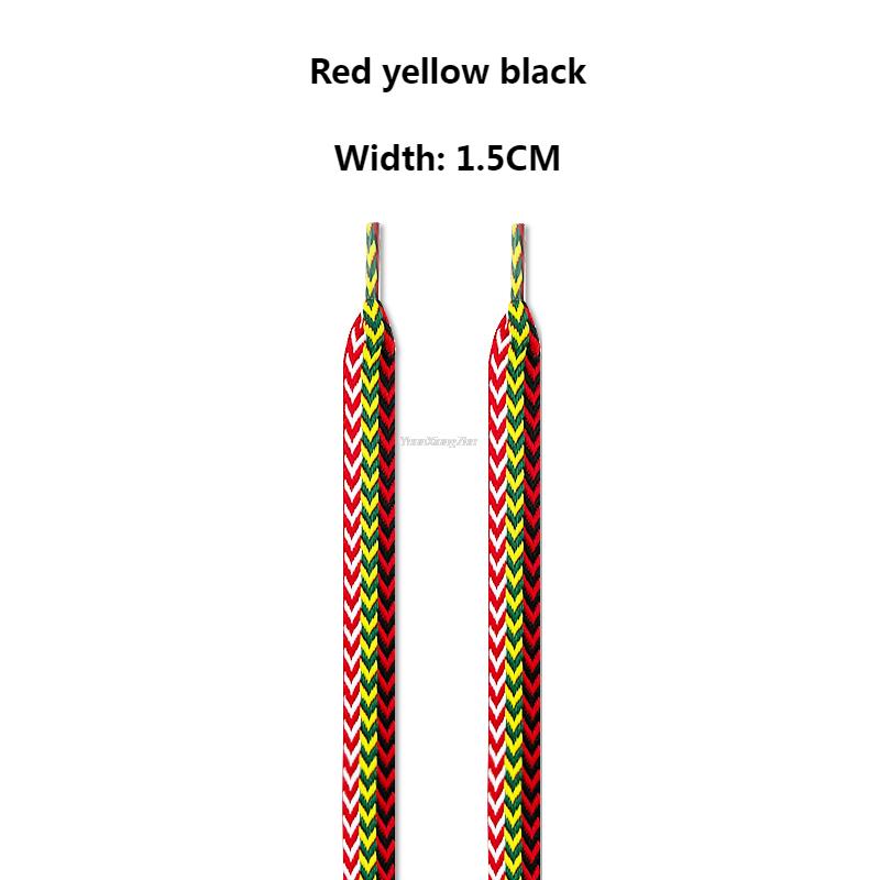 TEEK - Pair of Wide to Extra Wide Flat Shoelaces SHOELACES theteekdotcom 1.5 Red Yellow Black 120cm 