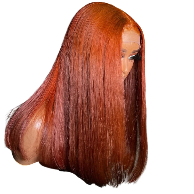 TEEK - Ginger Orange Straight Human Hair Wig HAIR TEEK H