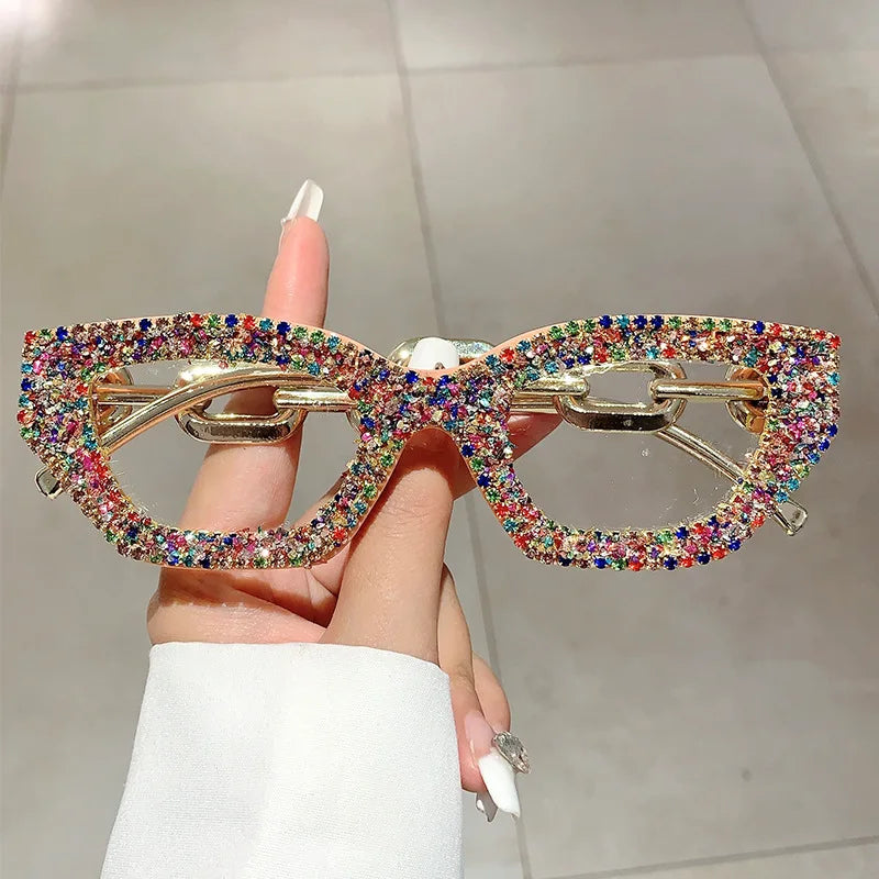 TEEK - Diamond Rhinestone Vintage Fashion Glasses EYEGLASSES theteekdotcom Colorful Diamond