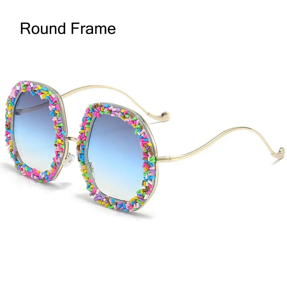 TEEK - Unreasonable Rhinestone Sunglasses EYEGLASSES theteekdotcom Round Frame  
