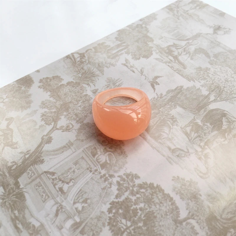 UJBOX Big Promotion Round Resin Rings Women Acrylic Wedding Bands Party Jewelry Bulk TEEK 1pc 18.3mm to 18.6mm