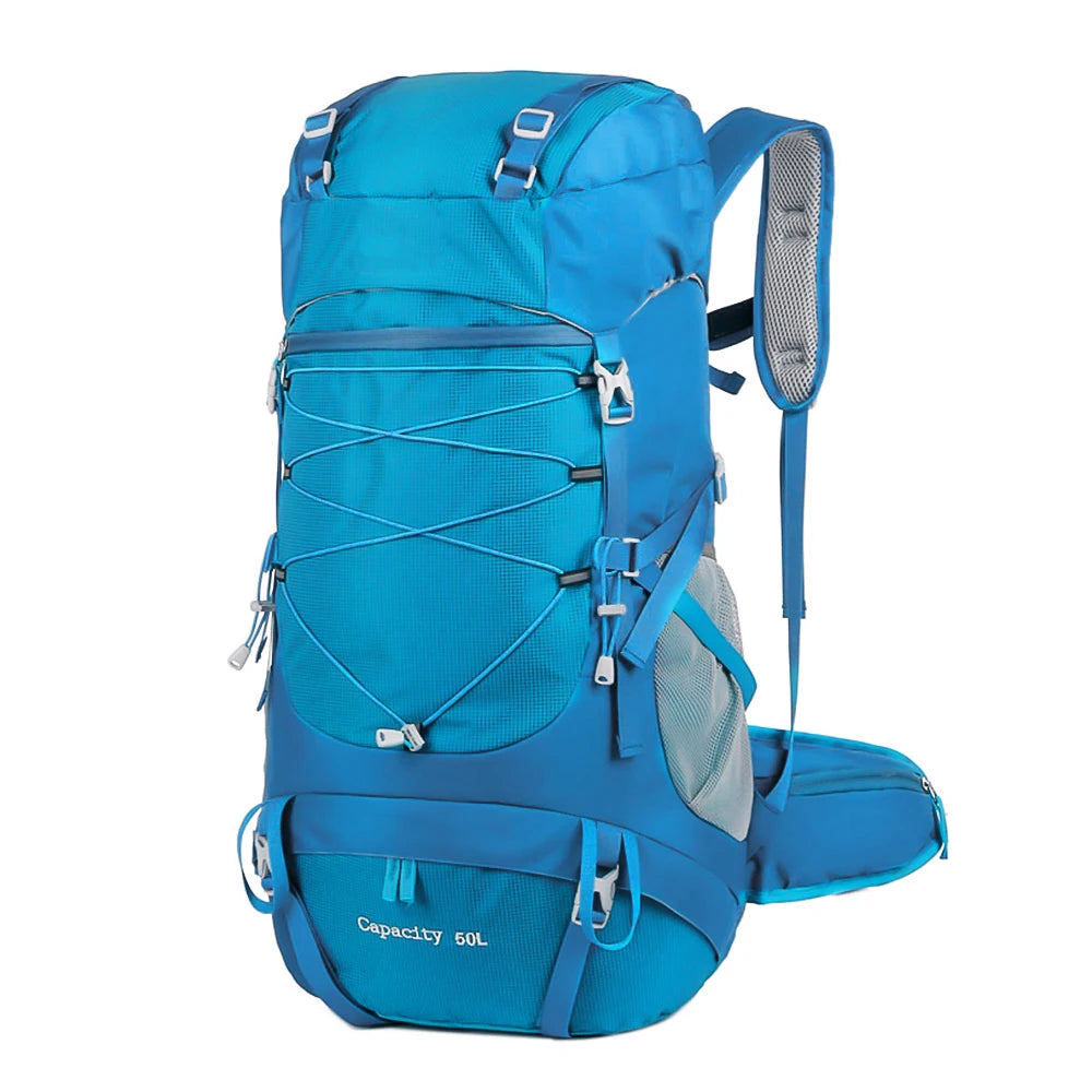 TEEK - 50L Hiking Backpack with Rain Cover BAG theteekdotcom Blue  