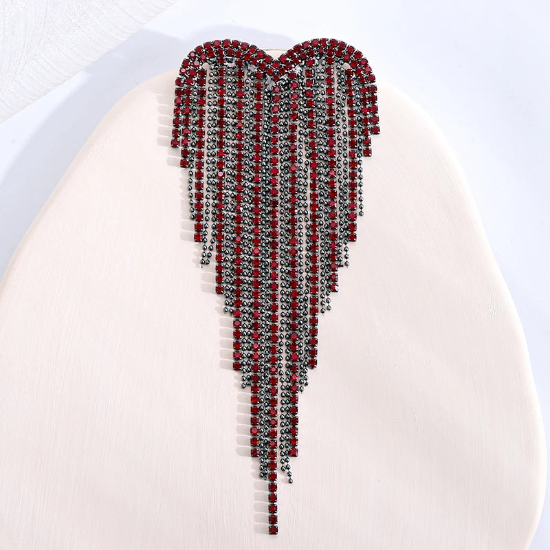 TEEK - Bleed Black Rhinestone Heart Shape Lapel Pins JEWELRY theteekdotcom RD2104RD  