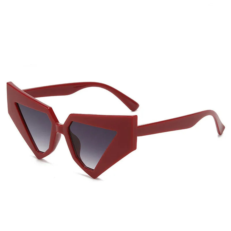 TEEK - Oversized Abstract Cat Eye Sunglasses EYEGLASSES theteekdotcom C6Red