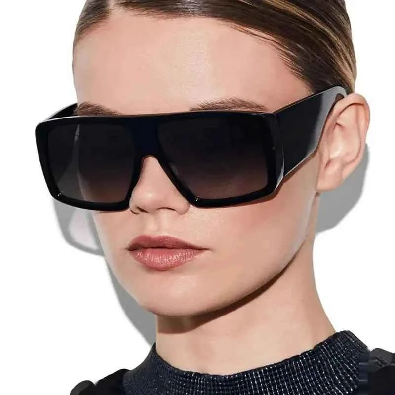 TEEK - Clear Gradient Shades UV400 Retro Men Wide Legs Trending Punk Sun Glasses