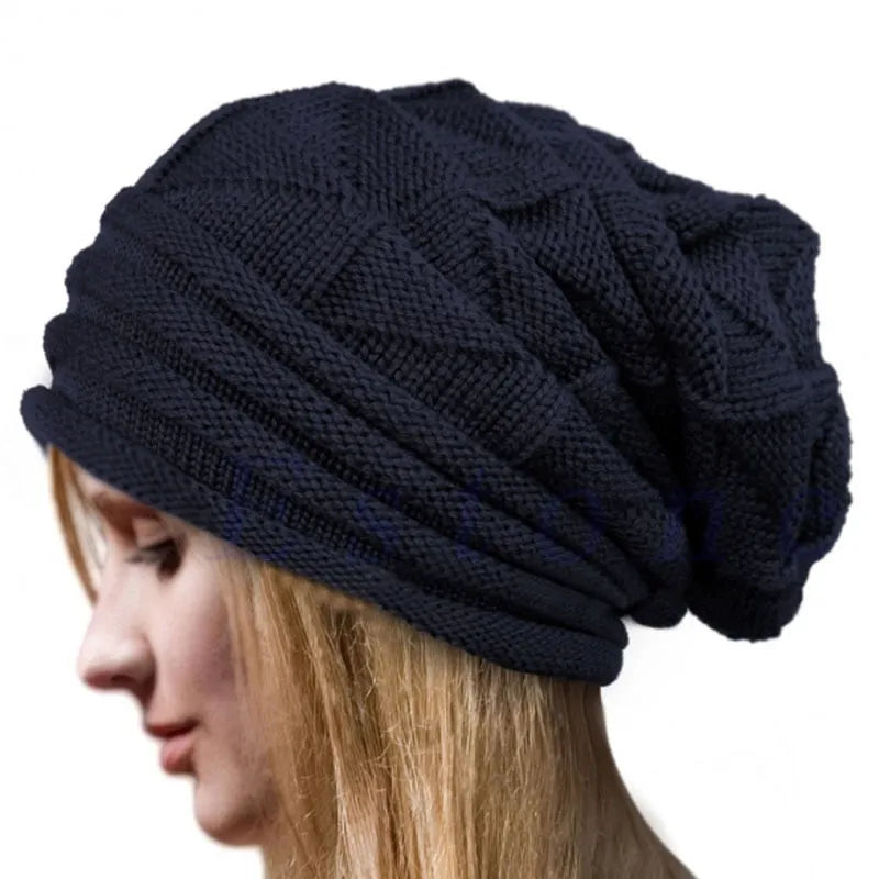 TEEK - Knitted Slouch Beanies HAT theteekdotcom Dark Blue  