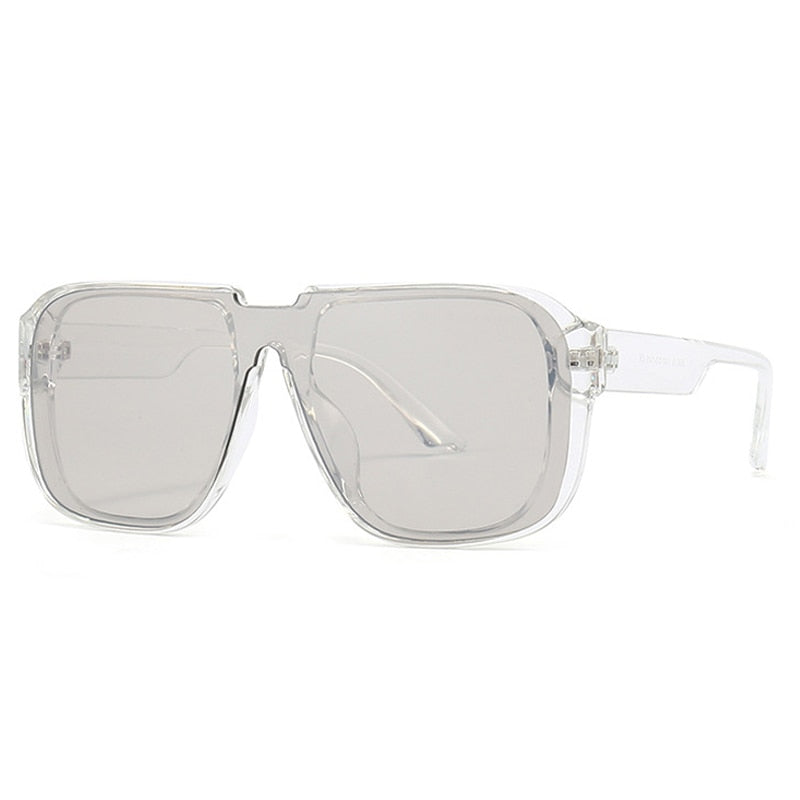 TEEK - Mens Square One Flat Top Eyewear EYEGLASSES theteekdotcom Transparent Grey  