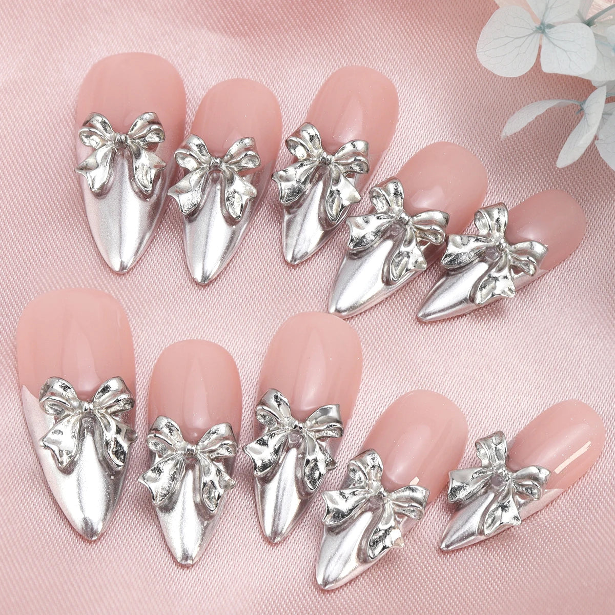 TEEK - 10pcs Pure Handmade 3D Press-On Nails NAIL ART theteekdotcom size-S 7  